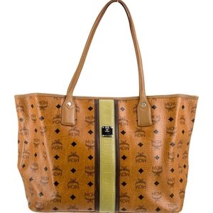 MCM Cognac and Olive Tote Bag